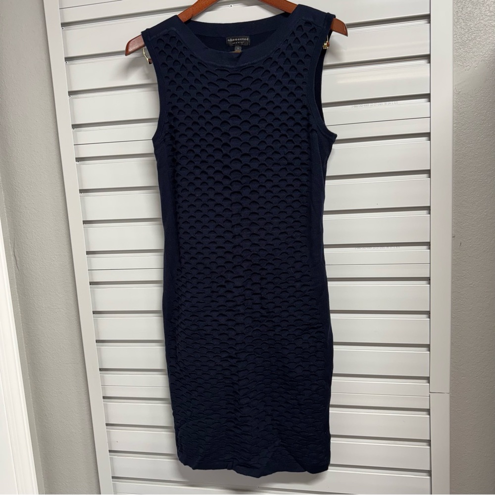 Connected Apparel Blue Sleeveless Sheath Mini Dress